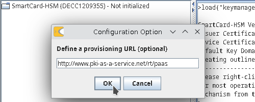 Choose Provisioning URL