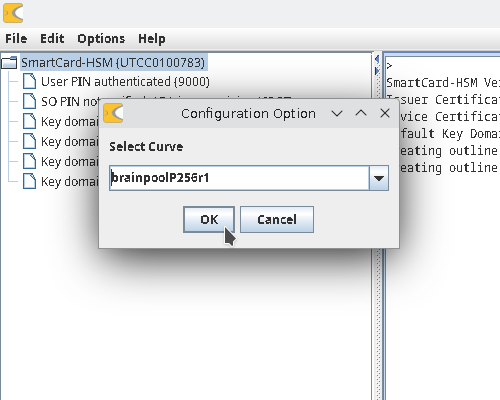 Choose brainpoolP256r1