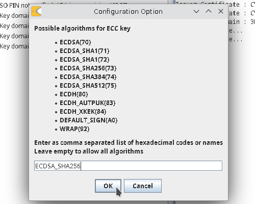 Choose Key Algorithms