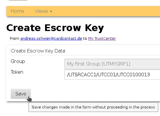 Create Escrow Key Form