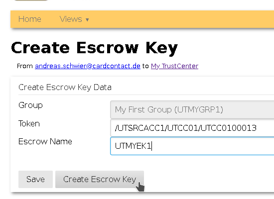 Create Escrow Key Form