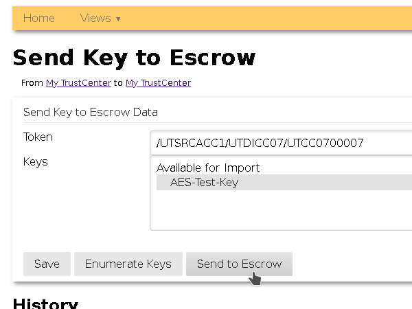 Select Token with Keys for Escrow