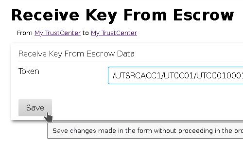 Select Token with Keys for Escrow