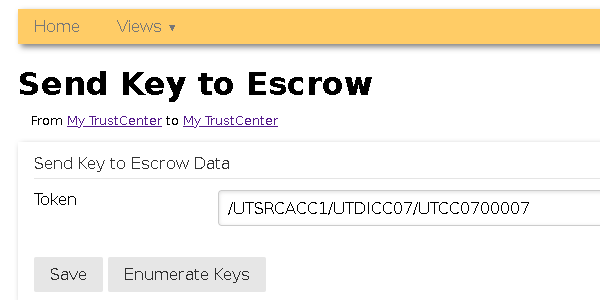 Select Token with Keys for Escrow