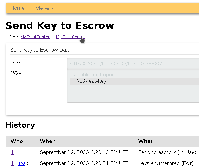 Select Token with Keys for Escrow