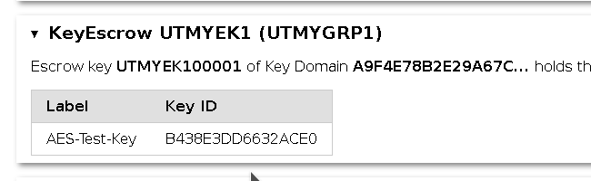 List of Keys in Escrow