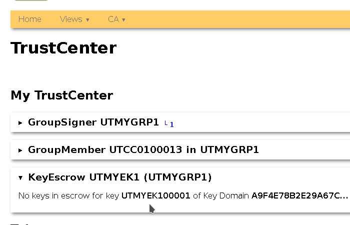 Escrow Key in Trust Center