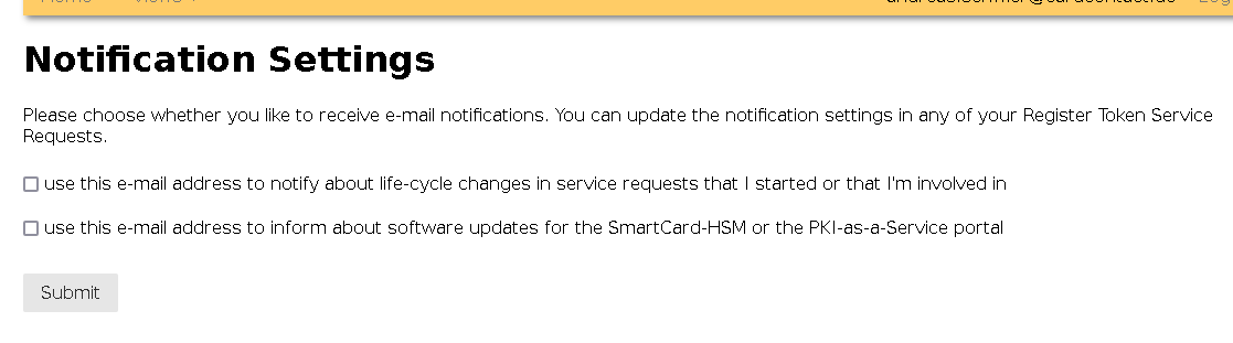 Notification settings