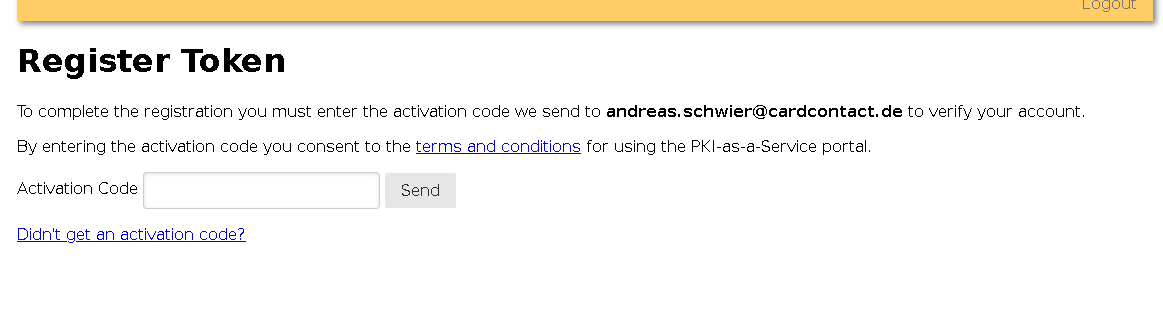 Enter activation code